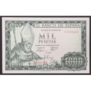 Spain, Kingdom, Francisco Franco (1939-1975), 1.000 Pesetas 19/11/1965 (1971)