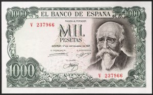 Španělsko, Království, Francisco Franco (1939-1975), 1 000 peset 17. 9. 1971 (1974)