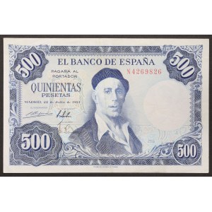 Spain, Kingdom, Francisco Franco (1939-1975), 500 Pesetas 22/07/1954