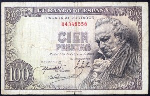 Španělsko, Království, Francisco Franco (1939-1975), 100 peset 19/02/1946