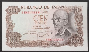 Hiszpania, Królestwo, Francisco Franco (1939-1975), 100 peset 17/11/1970