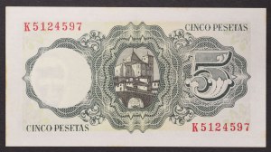 Hiszpania, Królestwo, Francisco Franco (1939-1975), 5 peset 16/08/1951