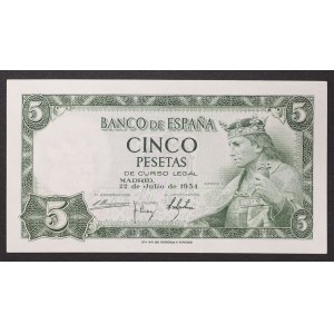 Hiszpania, Królestwo, Francisco Franco (1939-1975), 5 peset 22/07/1954