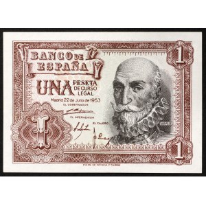 Španielsko, kráľovstvo, Francisco Franco (1939-1975), 1 peseta 22/07/1953