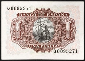 Hiszpania, Królestwo, Francisco Franco (1939-1975), 1 peseta 22/07/1953