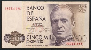 Espagne, Royaume, Juan Carlos I (1975-date), 5.000 Pesetas 23/10/1979 (1982)