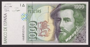 Španielsko, Kráľovstvo, Juan Carlos I (1975-dátum), 1 000 pesiet 12.10.1992 (1996)