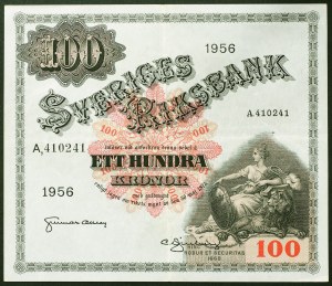 Schweden, Königreich, Gustaf VI Adolf (1950-1973), 100 Kronen 1956