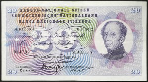 Suisse, Confédération suisse (1848-date), 20 Francs 26/10/1961