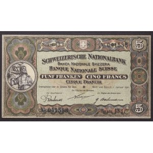 Switzerland, Swiss Confederation (1848-date), 5 Francs 01/01/1921