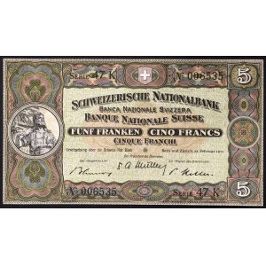 Szwajcaria, Konfederacja Szwajcarska (1848 - data), 5 franków 22/02/1951