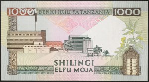 Tanzanie, republika (od roku 1964), 1 000 Shilingi 1990