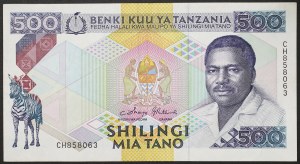 Tanzanie, republika (1964-data), 500 Shilingi 1989