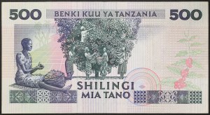 Tanzanie, republika (1964-data), 500 Shilingi 1989