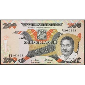 Tanzanie, republika (1964-data), 200 Shilingi 1986