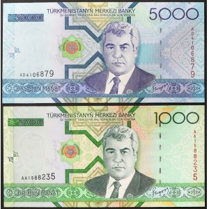 Turkménistan, République (1993-date), Lot 2 pièces.