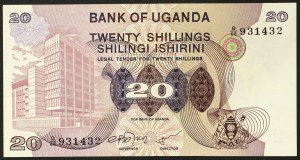 Uganda, Republika (1963-data), 20 šilinků b.d. (1979)