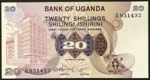 Uganda, republika (1963-dátum), 20 šilingov b.d. (1979)