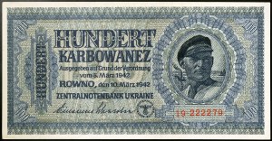 Ukraine, Union soviétique (1922-1991), 100 Karbowanez 10/03/1942