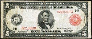 États-Unis, 5 dollars 1914