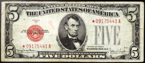United States, 5 Dollars 1928 F