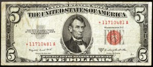 United States, 5 Dollars 1953 B