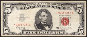 United States, 5 Dollars 1963