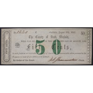 Spojené státy americké- Scott Virginia, 50 centů 1862