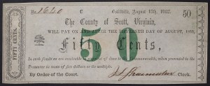 United States- Scott Virginia, 50 Cents 1862