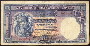 Uruguay, République (1830-date), 10 Pesos 14/08/1935