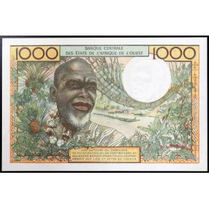Państwa Afryki Zachodniej, Federacja, Wybrzeże Kości Słoniowej A, 1 000 franków b.d. (1959-65)