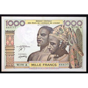 Stati dell'Africa occidentale, Federazione, Costa d'Avorio A, 1.000 franchi n.d. (1959-65)