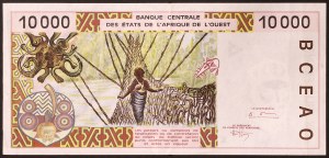 États d'Afrique de l'Ouest, Fédération, Sénégal K, 10.000 Francs 1994