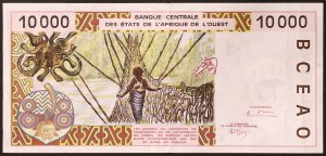 Państwa Afryki Zachodniej, Federacja, Senegal K, 10.000 franków 1994