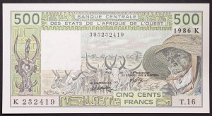 West African States, Federation, Senegal K, 500 Francs n.d. (1986)