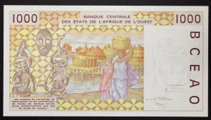 Państwa Afryki Zachodniej, Federacja, Togo T, 1.000 franków b.d. (1999)