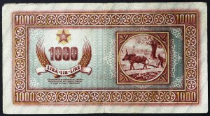 Jugoslavia, occupazione italiana in Istria, Fiume e Slovenia, 1.000 lire 1945