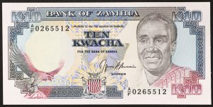 Zambia, Republic (1964-date), 10 Kwacha n.d. (1989-91)