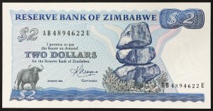 Zimbabwe, Republika (1965-date), 2 dolary 1983