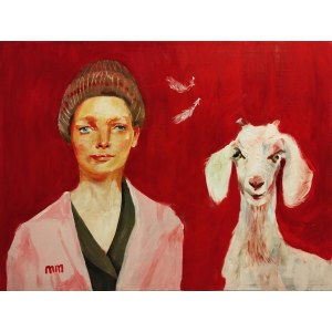 Magdalena MAKOWSKA (geb. 1986), Porträt mit einer Ziege, 2023