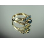 Gold Ring - Blue Diamonds