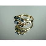 Gold Ring - Blue Diamonds