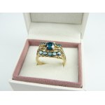 Gold Ring - Blue Diamonds