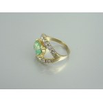 Gold Ring - Emerald and Diamonds - Certificate.