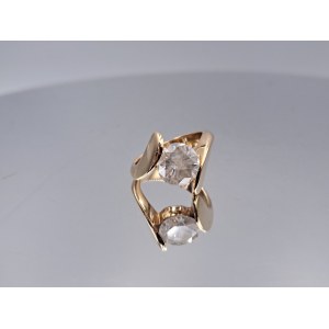 Złoty pierścionek - Duży Diament 2,39ct - Certyfikat i Wycena na 45800zł