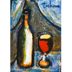 Eugeniusz TUKAN-WOLSKI (1928-2014), Still life with flask and glass