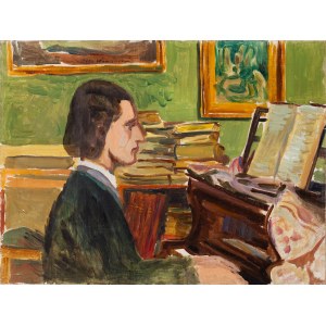 Zygmunt Waliszewski (1897 Petersburg - 1936 Warszawa), Portret mężczyzny przy pianinie