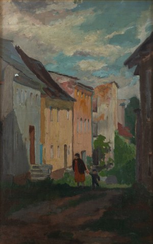 Józef Hałas (1927 Nowy Sącz - 2015 Wrocław), Uliczka w Lwówku Śląskim, 1954