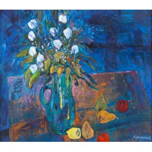 Jan Szancenbach (1928 Krakov - 1998 Krakov), Biele kvety, 1997