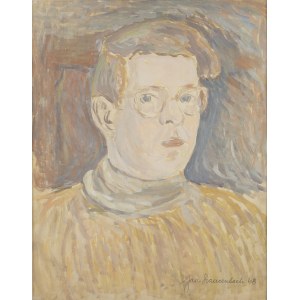 Jan Szancenbach (1928 Krakov - 1998 Krakov), Autoportrét mladíka ve žlutém svetru, 1948